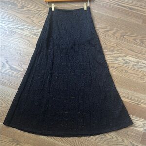 Wayf Black Lace A-Line Maxi Skirt